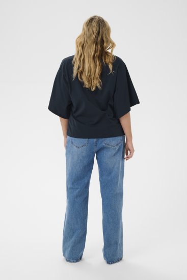 Kaffe Curve Stormi T-Shirt Navy - Tričká - 