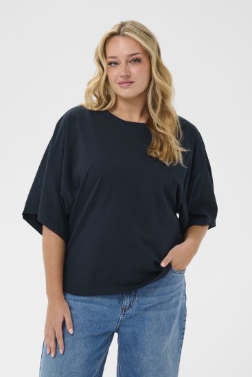 Kaffe Curve Stormi T-Shirt Navy - Tričká - 