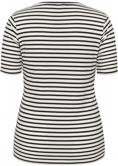 Kaffe Curve Lia Flower T-Shirt Chalk/Deep Black - Tričká - 