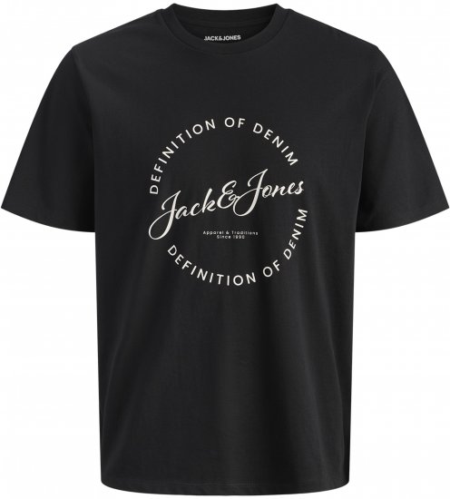 Jack & Jones Grayson Tričko Čierna - Tričká - Nadrozmerné tričká - 2XL-14XL