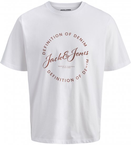 Jack & Jones Grayson Tričko Biela - Tričká - Nadrozmerné tričká - 2XL-14XL