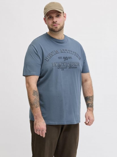 Jack & Jones Edenver T-Shirt Blue - Tričká - Nadrozmerné tričká - 2XL-14XL