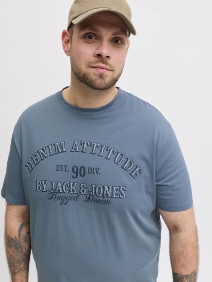 Jack & Jones Edenver T-Shirt Blue - Tričká - Nadrozmerné tričká - 2XL-14XL