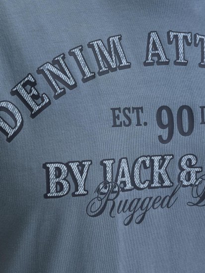 Jack & Jones Edenver T-Shirt Blue - Tričká - Nadrozmerné tričká - 2XL-14XL