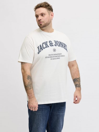 Jack & Jones Edenver T-Shirt White - Tričká - Nadrozmerné tričká - 2XL-14XL