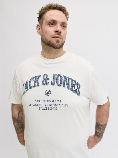 Jack & Jones Edenver T-Shirt White - Tričká - Nadrozmerné tričká - 2XL-14XL