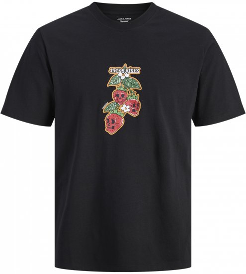 Jack & Jones Catskills Tričko Čierne - Tričká - Nadrozmerné tričká - 2XL-14XL