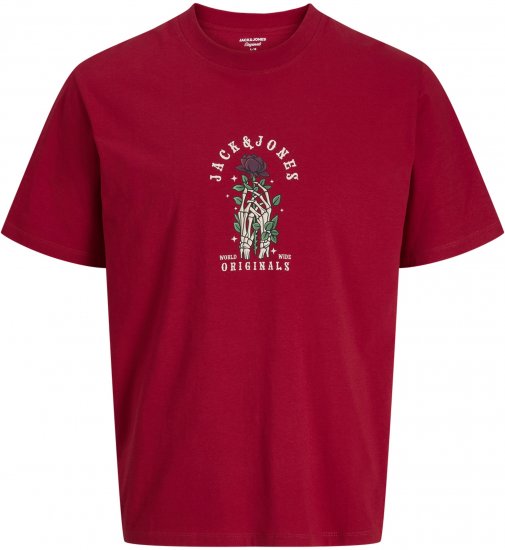 Jack & Jones Catskills Tričko Červené - Tričká - Nadrozmerné tričká - 2XL-14XL