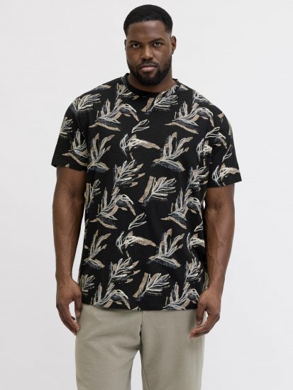 Jack & Jones Montauk T-Shirt Black - Tričká - Nadrozmerné tričká - 2XL-14XL