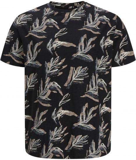 Jack & Jones Montauk T-Shirt Black - Tričká - Nadrozmerné tričká - 2XL-14XL