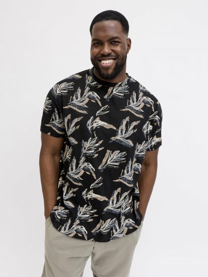 Jack & Jones Montauk T-Shirt Black - Tričká - Nadrozmerné tričká - 2XL-14XL