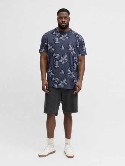 Jack & Jones Montauk T-Shirt Blue - Tričká - Nadrozmerné tričká - 2XL-14XL