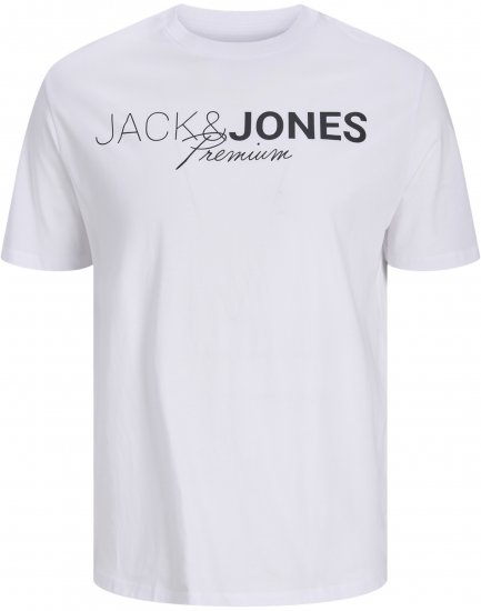 Jack & Jones Blaneo Short Sleeve T-Shirt White - Tričká - Nadrozmerné tričká - 2XL-14XL
