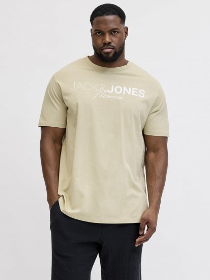 Jack & Jones Blaneo Short Sleeve T-shirt Beige - Tričká - Nadrozmerné tričká - 2XL-14XL