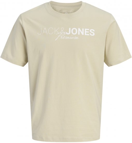 Jack & Jones Blaneo Short Sleeve T-shirt Beige - Tričká - Nadrozmerné tričká - 2XL-14XL