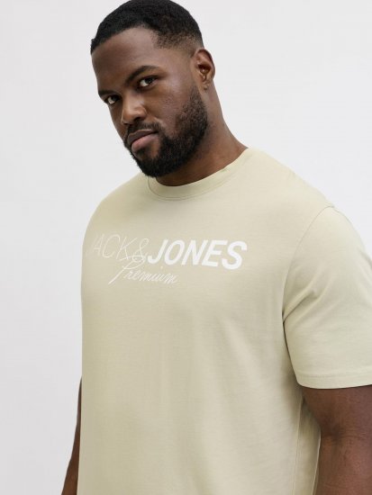 Jack & Jones Blaneo Short Sleeve T-shirt Beige - Tričká - Nadrozmerné tričká - 2XL-14XL