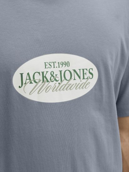 Jack & Jones Catskills Worldwide Tričko Modré - Tričká - Nadrozmerné tričká - 2XL-14XL
