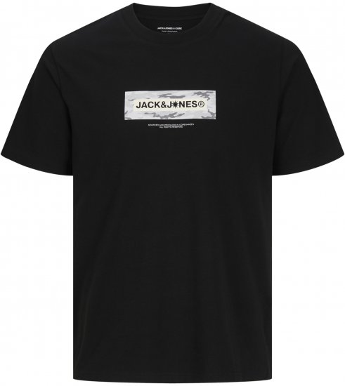 Jack & Jones Breeze Branded T-Shirt Black - Tričká - Nadrozmerné tričká - 2XL-14XL