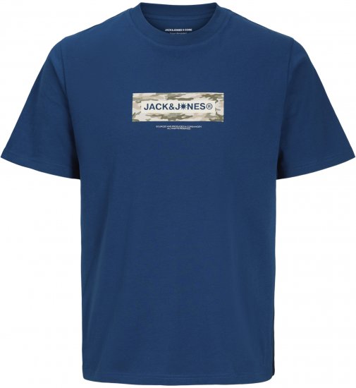 Jack & Jones Breeze Branded T-Shirt Blue - Tričká - Nadrozmerné tričká - 2XL-14XL