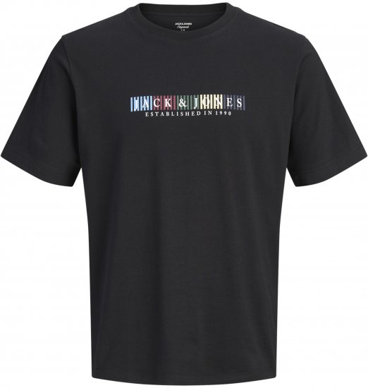 Jack & Jones Nantucket Branding Tričko Čierne - Tričká - Nadrozmerné tričká - 2XL-14XL