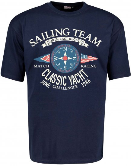 Adamo Sailing Comfort Fit T-Shirt Navy - Tričká s potlačou - Tričká s potlačou - 2XL-8XL