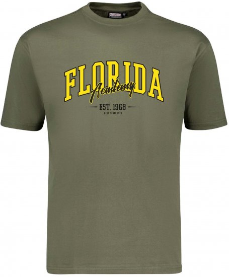 Adamo Florida Comfort Fit T-Shirt Olive Green - Tričká - Nadrozmerné tričká - 2XL-14XL