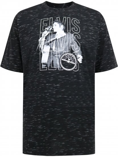 D555 Official Elvis Presley Printed T-Shirt Black - Tričká s potlačou - Tričká s potlačou - 2XL-8XL