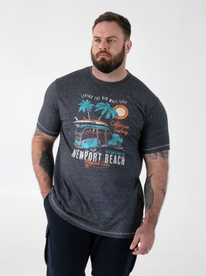 D555 Moyles Newport Beach Woody Car Printed T-Shirt Navy Twist - Tričká s potlačou - Tričká s potlačou - 2XL-8XL