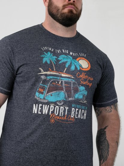 D555 Moyles Newport Beach Woody Car Printed T-Shirt Navy Twist - Tričká s potlačou - Tričká s potlačou - 2XL-8XL