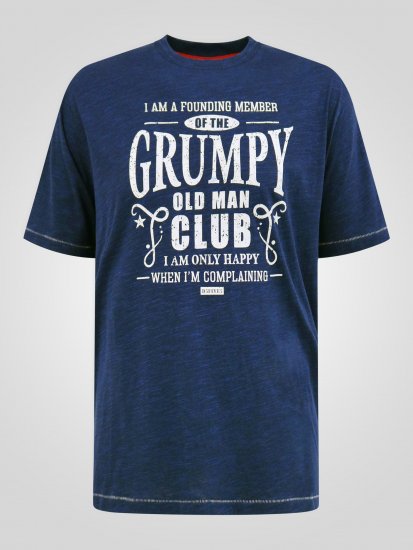 D555 Cooper Grumpy Old Man Printed T-Shirt Navy - Tričká s potlačou - Tričká s potlačou - 2XL-8XL