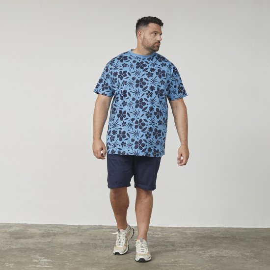 North Latitude 61123 Tričko S Celoplošnou Potlačou Stredne Modrá - Tričká - Nadrozmerné tričká - 2XL-14XL