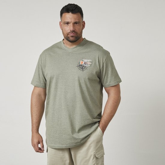 North Latitude 61124 Pruhované Tričko Olivovo Zelená - Tričká - Nadrozmerné tričká - 2XL-14XL