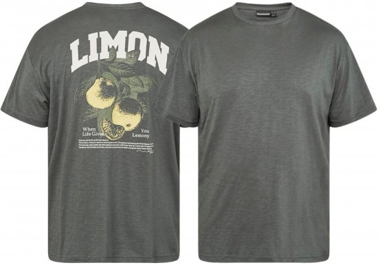 North Latitude 61317 Tričko Slub S Potlačou Na Chrbte Tmavo Prašne Zelená - Tričká - Nadrozmerné tričká - 2XL-14XL