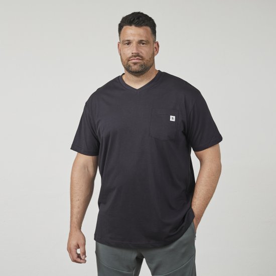 North Latitude 61322 Tričko S Výstrihom Do V Čierna - Tričká - Nadrozmerné tričká - 2XL-14XL