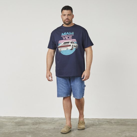 North Latitude 61351 MIAMI VICE Tričko Námornícka Modrá - Tričká - Nadrozmerné tričká - 2XL-14XL