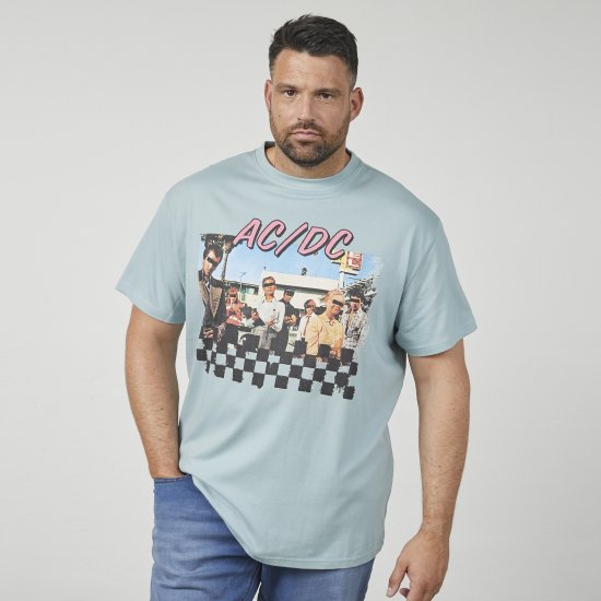 North Latitude 61352 AC/DC Tričko Prašne Modrá - Tričká - Nadrozmerné tričká - 2XL-14XL