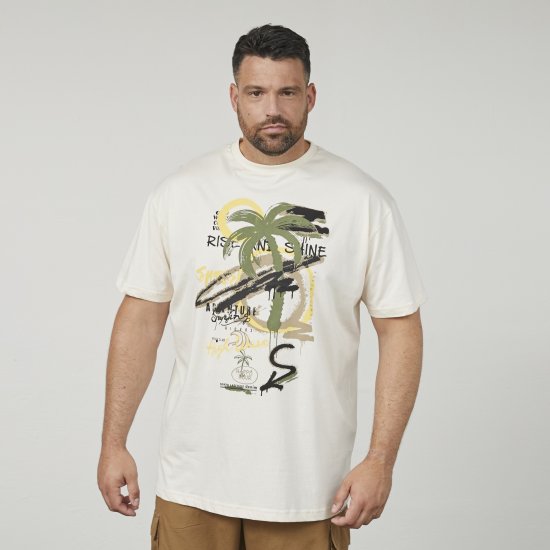 North Latitude 61360 Palm Printed T-Shirt Off White - Tričká s potlačou - Tričká s potlačou - 2XL-8XL