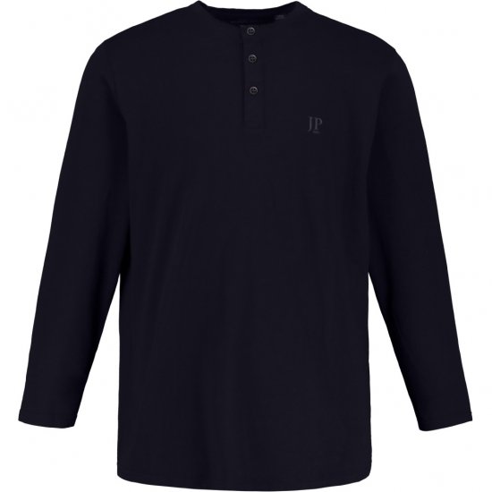 JP1880 Henley T-Shirt Long Sleeve Dark Navy TALL - PÁNSKE OBLEČENIE MT-6XLT - Veľkosti pre VYSOKÝCH