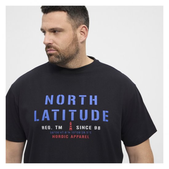North Latitude Logo T-Shirt Black - Tričká - Nadrozmerné tričká - 2XL-14XL