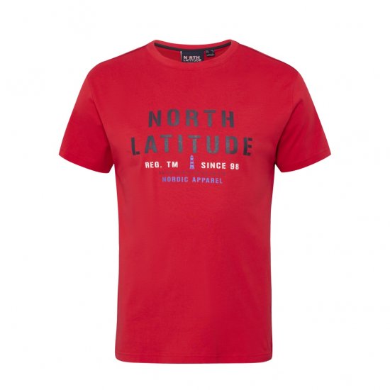 North Latitude Logo T-Shirt Red - Tričká - Nadrozmerné tričká - 2XL-14XL