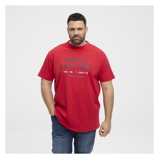 North Latitude Logo T-Shirt Red - Tričká - Nadrozmerné tričká - 2XL-14XL