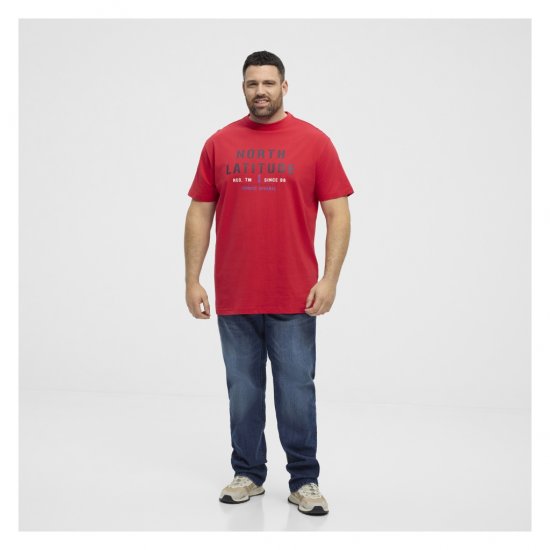 North Latitude Logo T-Shirt Red - Tričká - Nadrozmerné tričká - 2XL-14XL