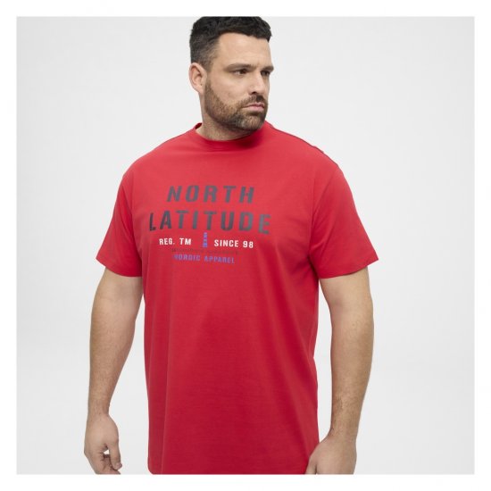 North Latitude Logo T-Shirt Red - Tričká - Nadrozmerné tričká - 2XL-14XL
