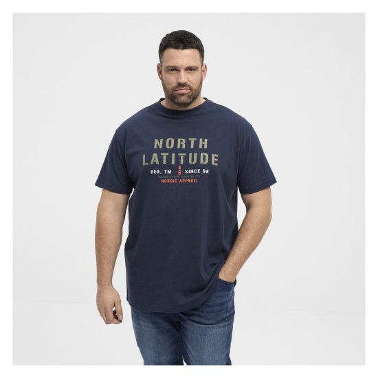 North Latitude Logo T-Shirt Navy - Tričká - Nadrozmerné tričká - 2XL-14XL