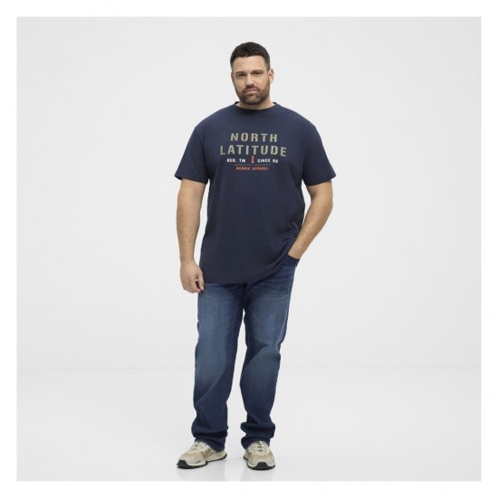 North Latitude Logo T-Shirt Navy - Tričká - Nadrozmerné tričká - 2XL-14XL