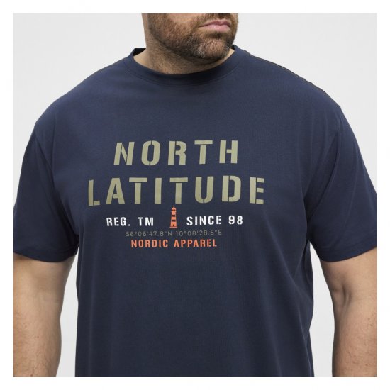 North Latitude Logo T-Shirt Navy - Tričká - Nadrozmerné tričká - 2XL-14XL