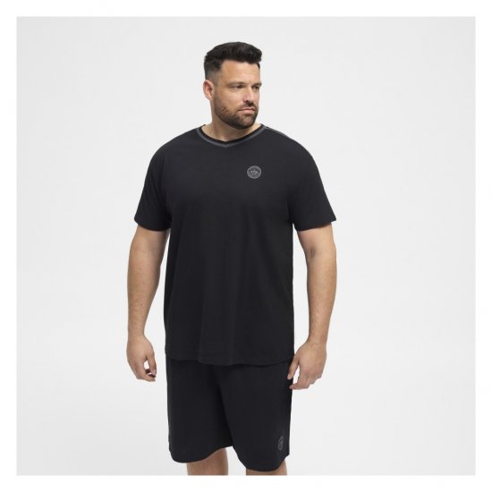 North Latitude Pyjama T-Shirt V-Neck Short Sleeve Black - Pyžamá a domáce oblečenie - Pyžamá a domáce oblečenie 2XL-10XL