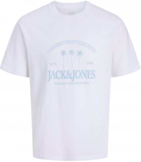 Jack & Jones Nantucket Tričko Biele - Tričká - Nadrozmerné tričká - 2XL-14XL