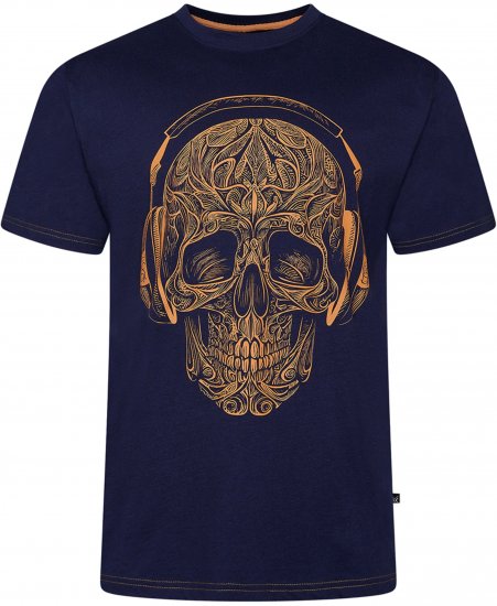 Kam Jeans 5795 Skull Printed T-Shirt Navy - Tričká s potlačou - Tričká s potlačou - 2XL-8XL