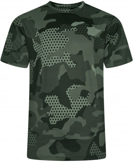Kam Jeans AP016 Camo Technical T-Shirt Charcoal - Tričká s potlačou - Tričká s potlačou - 2XL-8XL